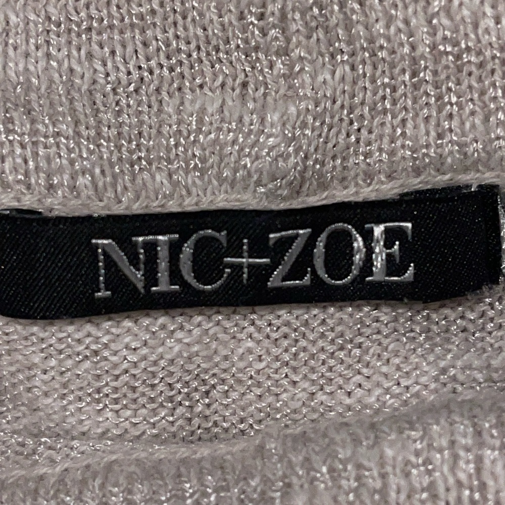 Nic + Zoe Women's Mock Neck Top Size L/XL Tan Sleeveless Knit Casual Rayon Linen - Picture 5 of 6